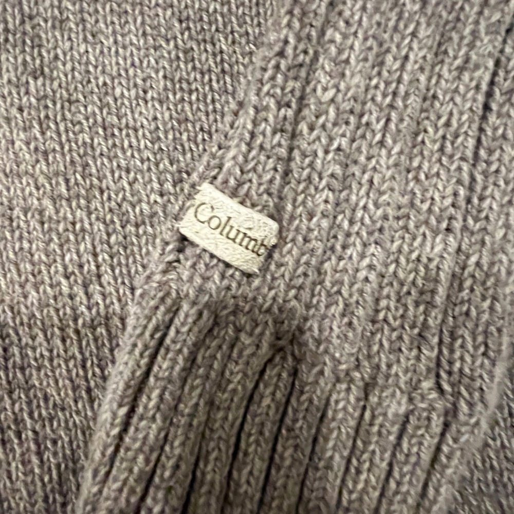 Columbia Mens Brown 1/4 Zip Cotton Sweater Ribbed‎ Mock Neck Outdoor Heritage - Picture 2 of 9